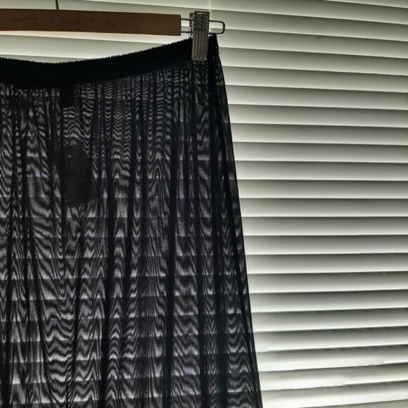 TRISTAN & ISEUT Feather Trim Skirt Slip Black Mesh Midi Underskirt Sz S - Picture 11 of 14